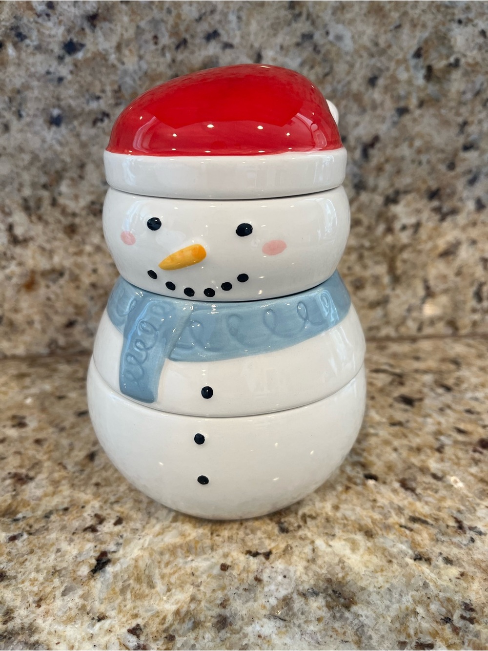 Bakeshop Ceramic Christmas Snowman Measuring Cups